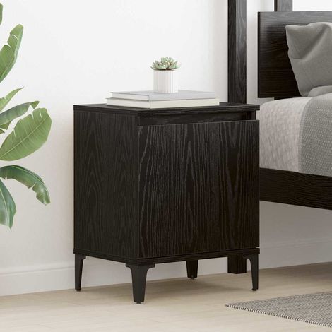 Cabinet de chevet-Table de nuit-Table de chevet Chêne noir 40 x 30 x 50 cm Bois d'ingénierie 878088 (1/5)