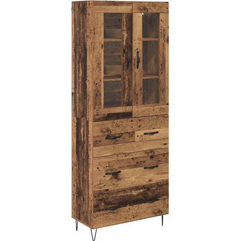 Maison Exclusive - Aparador alto con cajón Madera envejecida 69,5