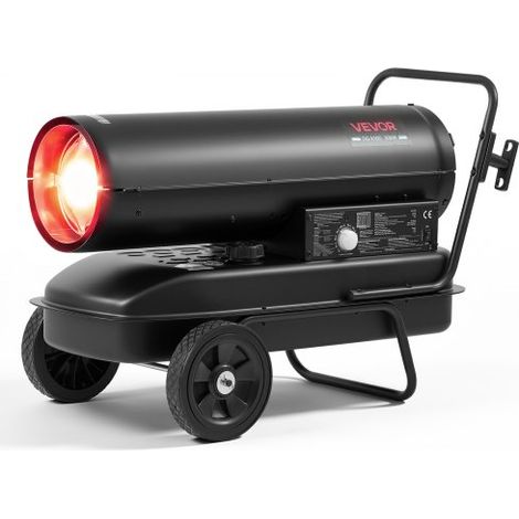 Canon à Chaleur Diesel 30 kW,Chauffage Diesel/Kérosène Portable avec Roues et Thermostat Réglable,Générateur d'Air Chaud pour Garage,Entrepôt,Atelier et Chantier,en Acier au Carbone,Noir (1/3)