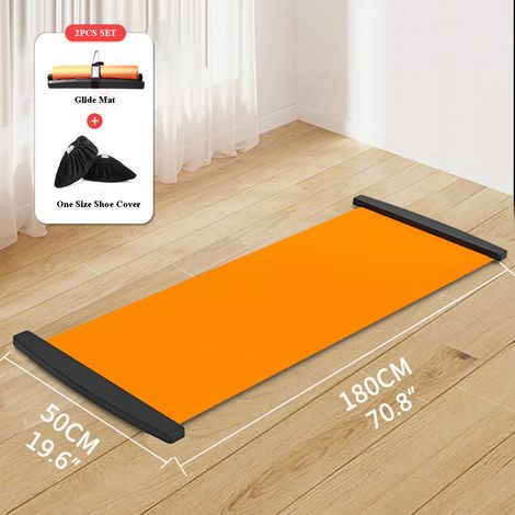 Planche de glisse avec couvre-chaussures, guide d'exercices minceur, tapis de glisse pour l'entraînement des jambes, le fitness et la préparation physique. (1/5)