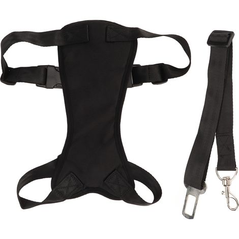 Ensemble de ceintures de sécurité pour harnais de voiture pour chien, gilet de sécurité réglable en maille respirante avec pour L (1/5)