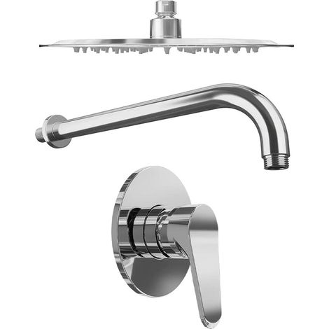 Set doccia cromato Miscelatore incasso Judy con braccio e soffione slim 20 cm (1/4)
