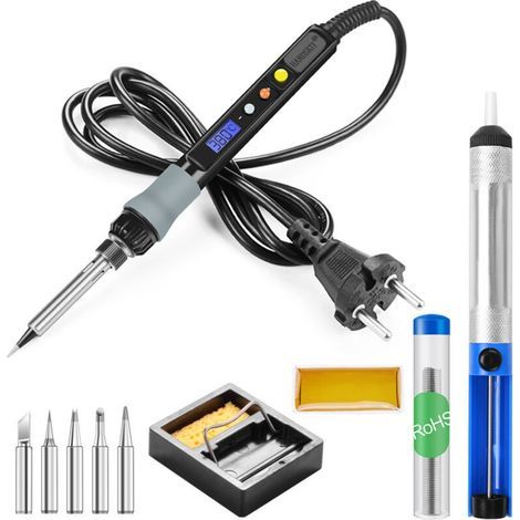 80-W-Lötkolben-Set mit Digitalanzeige, interner LCD-Heizung, einstellbarer Temperatur, 220-V-Lötkolben (1/4)