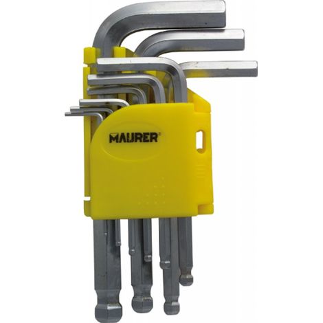 CHIAVI ESAGON.MASCHIO IN SERIE MAURER  9PZ T.SFERA - CF. BLISTER