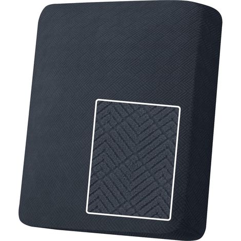 Housse de coussin d'assise extensible, antidérapante, élastique, 1 place, Gris Foncé
