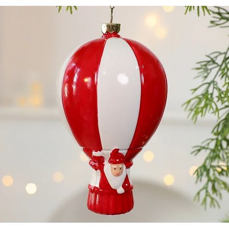 Blaasgegoten kerstbal in de vorm van de Kerstman – kerstdecoratie voor feestelijke opstellingen en om in de boom te hangen (1/4)