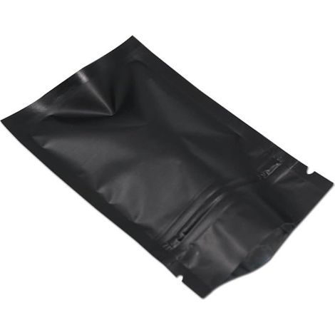 100 Morceaux Film Aluminium Paquet Sac Fermeture Éclair Top Plat Mylar Sachets Café Stockage (12x18cm (4.7x7.1 inch), Noir) (1/5)