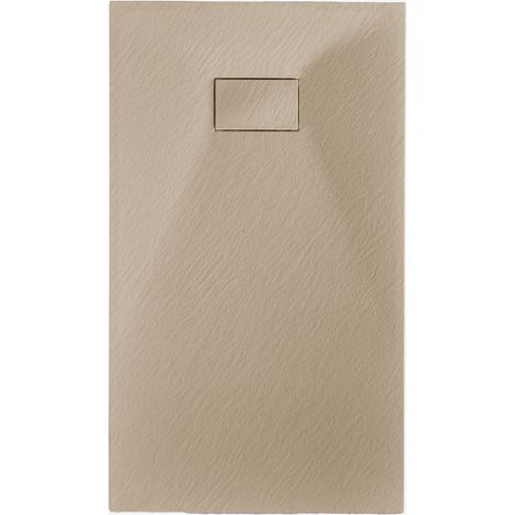 Receveur de douche rectangulaire Soho en résine SMC extra-plat, antidérapant SKLUM Marrón Arena Claro 150 x 90 cm