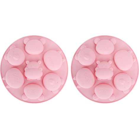 2-teiliges Set antihaftbeschichteter Silikon-Tierformen für Kuchen und Pralinen (Rosa) (1/5)