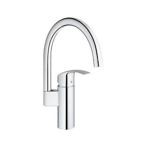 Mitigeur d'e'vier monocommande Grohe Eurosmart chrome' avec bec haut et pivotant avec cartouche a' disque ce'ramique   35 mm robinet d'e'vier de cuisine