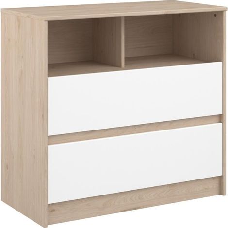 Cómoda Child color Roble Jackson y Blanco Mate Cómoda Cambiador Infantil Estilo nórdico