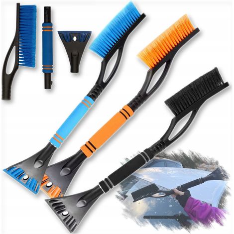 Spazzola raschietto per ghiaccio 2 in 1 pieghevole e modulare per auto, SUV e furgoni, con manico lungo 60 cm.