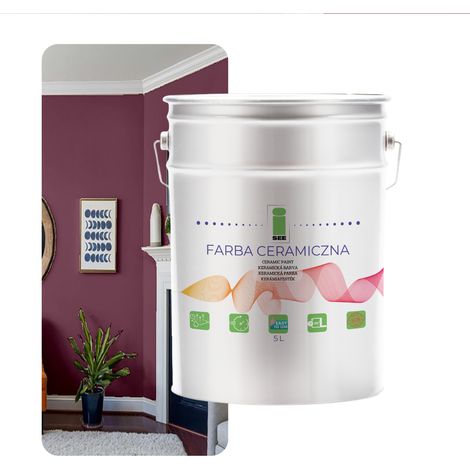 Keramikwandfarbe, abwaschbar, Lila Pastell, 5 l, fleckenbeständig