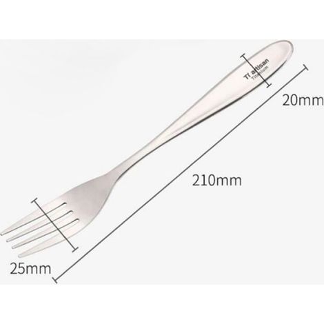 Cuillère Fourchette - Titane Pur - Service De Table Portable - Compatible Lave-Vaisselle - Lot De 2 Pièces (1/4)