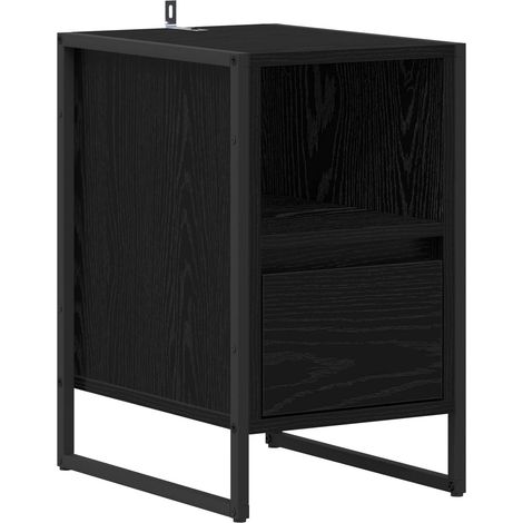 Maison Exclusive - Nachttisch Schwarz Eichen-Optik 39,5 x 30 x 50