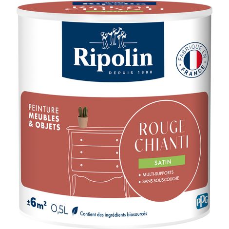 Peinture Meuble & Objet - Satin - 0,5L - Rouge Chianti - Ripolin (1/5)