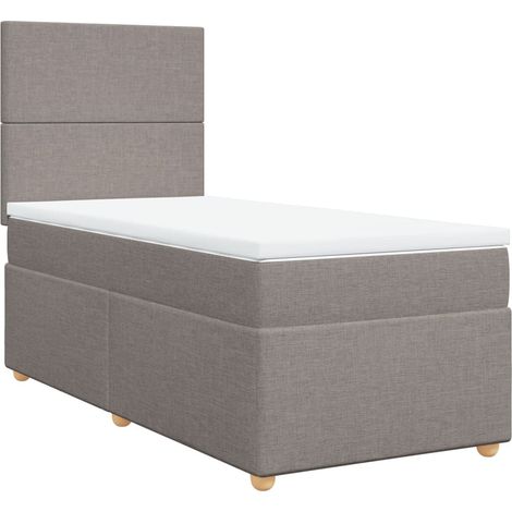 Maison Exclusive - Cama box spring con colchón tela gris taupe 80 (1/5)