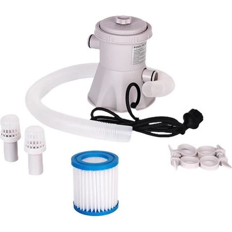 220V Piscine Hors Sol Filtre Pompe Piscine D'eau Cleaner avec Cartouche 300GPH Pompe Débit, L'UE chiwanji (1/4)