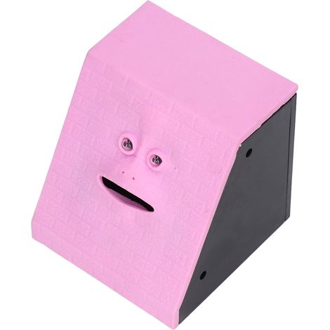 Tirelire enfant amusante en forme de cochon mangeant des pièces, cadeau d'anniversaire, jouet de décoration, rose (1/5)
