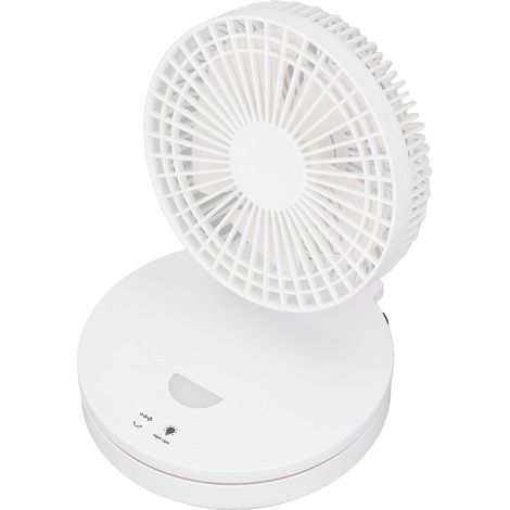 Ventilateur de bureau réglable, rechargeable par USB, mini ventilateur de table silencieux avec veilleuse pour la maison, la chambre ou le bureau. (1/5)