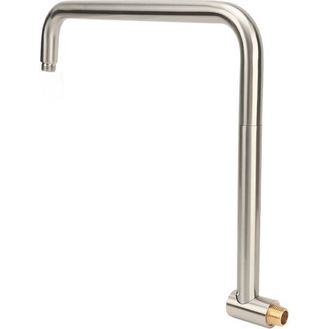 Douche de salle de bain avec bride, bras de douche en forme de S, fixation murale, flexible de douche pivotant en acier inoxydable brossé pour salle de bain (1/5)