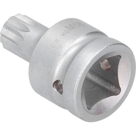Douille cannelée M18 de 3/4 pouce (20 mm), accessoire universel pour perceuse électrique anticorrosion argenté métallique à trois côtés, adapté aux applications automobiles. (1/5)