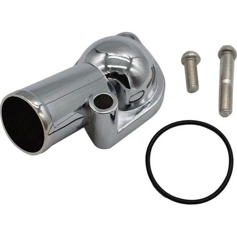 SBC BBC 15 Wasserhals-Thermostatgehäuse für Chevy 350 454 Small/Large Block Silber (1/2)