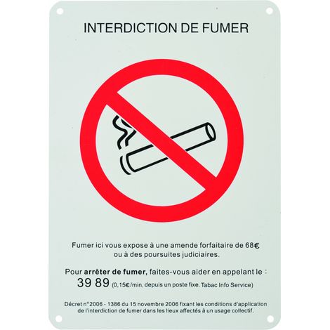 Targa segnaletica da avvitare 148 x 210 mm, "Interdiction de fumer" (Vietato fumare) – THIRARD (1/5)
