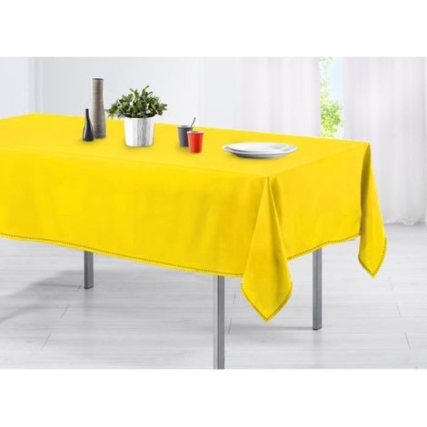 Nappe pour table en coton 150x200 en différentes couleurs   Couleur: Jaune