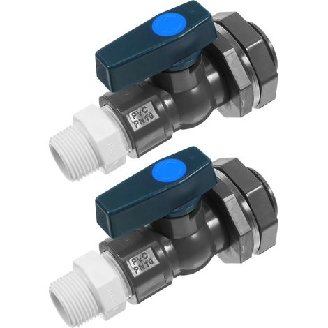 3/4"-PVC-Wasserhahn-Set (2-teilig) mit Ventilen für Regenwassernutzungssysteme im Außenbereich (1/4)