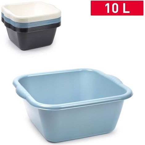 10 lts. barreño cuadrado plastico reforzado en colores surtidos plasticforte