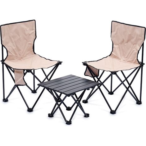 Tavolo con 2 sedie Lifetime Nero Crema 42 x 42 x 72 cm (1/5)