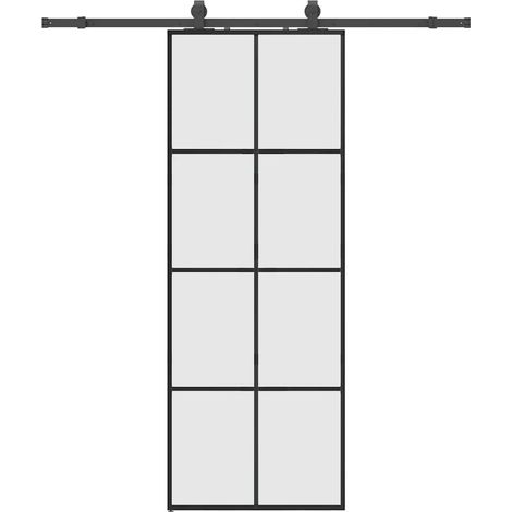 Maison Exclusive - Puerta corredera con juego herrajes negro 76x2