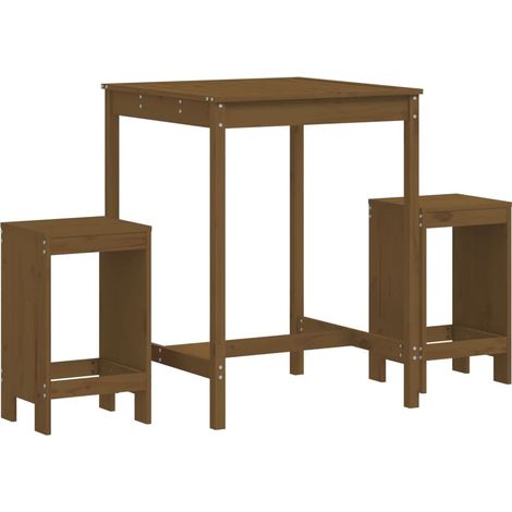 Maison Exclusive - Mesa y taburetes altos de jardín 3 pzas madera