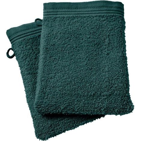 Gants de toilette - COTON PUR - Spa Emeraude - 15x21 cm - 400 g/m² - 100% coton (1/5)