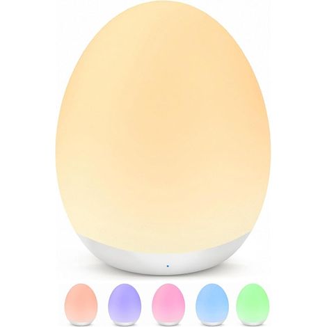 Veilleuse LED pour Enfants, Veilleuse Tactile Interrupteur pour Bébé avec 7 Couleurs, Lampe de Chevet USB Rechargeable avec Minuterie 1 Heure pour Chambre, Cadeau (1/5)