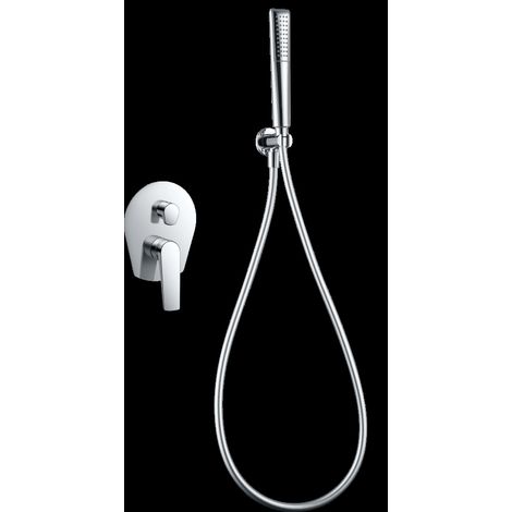 Ensemble de douche encastrée avec mitigeur  Modèle PAROS  Couleur grise  Finition en chrome [IMEX®]