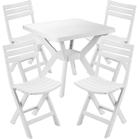 Bistroset Kunststoff 5-teilg Weiß-MNIL023BI+4xMBIR80CBI (1/3)