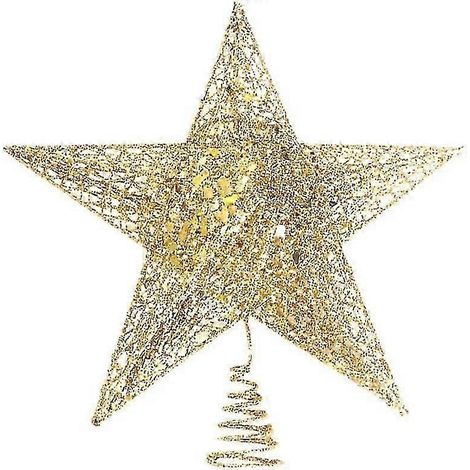 Étoile de Noël décorative pour sapin, décoration à paillettes dorée de 15 cm (1/5)