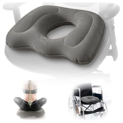 BUNTHAUS Coussin de siège multifonctionnel, coussin gonflable en forme de donut  Coussin pour hémorroïdes pour coccyx, douleurs postopératoires, grossesse, sciatique, escarres  Coussin orthopédique po (1/5)