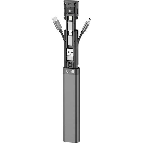 Adaptador de tarjeta multifunción universal Budi 9 en 1 Negro