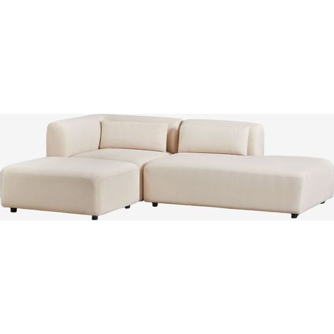 Divano componibile angolare in 2 pezzi con chaise longue destra e pouf Fogler SKLUM            