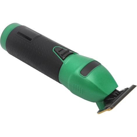 Tondeuse à cheveux électrique pour hommes, sans fil, rechargeable, avec écran LED, 4 sabots de coupe, verte et noire. (1/5)