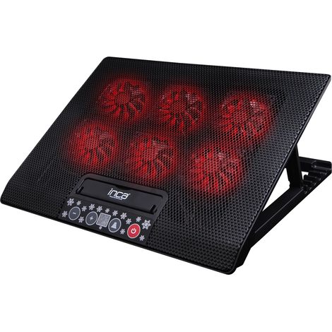 INCA Notebook Kühler 6x 70x70mm Lüfter/LED/2500RPM/2xUSB sw retail (INC-601GMS) (1/5)