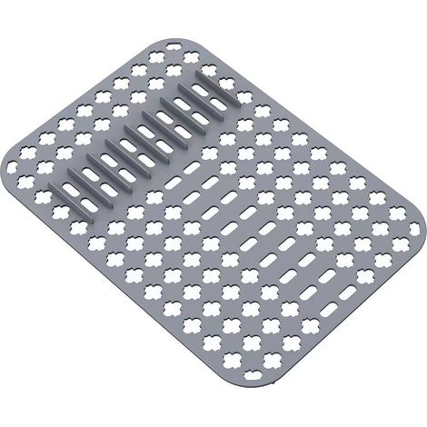 pieza de protector de fregadero de silicona de 40 × 29 cm. Alfombrilla de silicona plegable y resistente al calor para fregadero y platos – Gris (1/5)