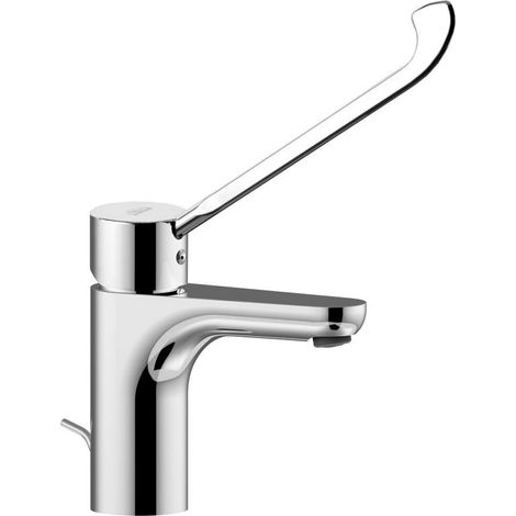 Waschtischmischer mit klinischem Hebel und 1"1/4G Ablaufgarnitur Paffoni Green Serie GR305CR  Verchromt - Messing