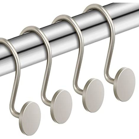Rostfreie Duschvorhanghaken aus Nickel, 12er-Set, robustes rundes Design