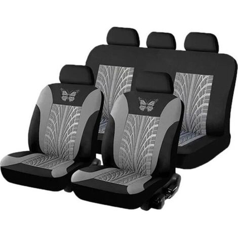 Sjqka – Housse de siège auto universelle – 2 housses avant et 1 housse arrière – Tissu nylon, éponge et chiffon – Résistante aux taches