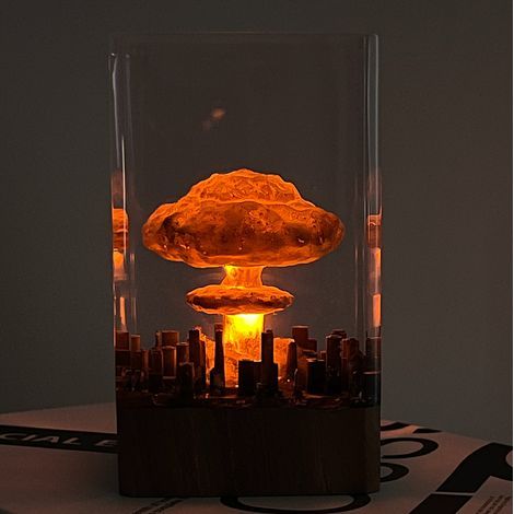 Nachtlicht, Auheimer Atombombe Explosion Pilzwolke Modell Kristall Lampe, Epoxidharz Handwerk (1/5)