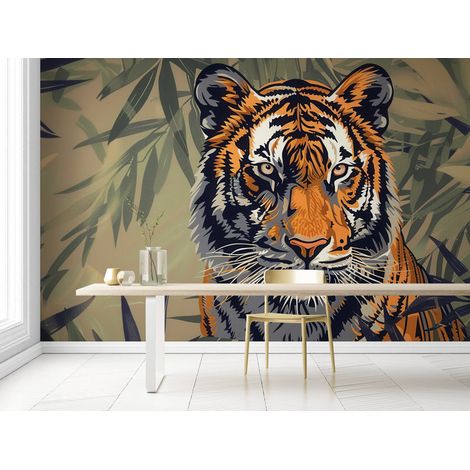 Papier Peint Animal - Tigre majestueux - 150 x 250 cm (1/2)